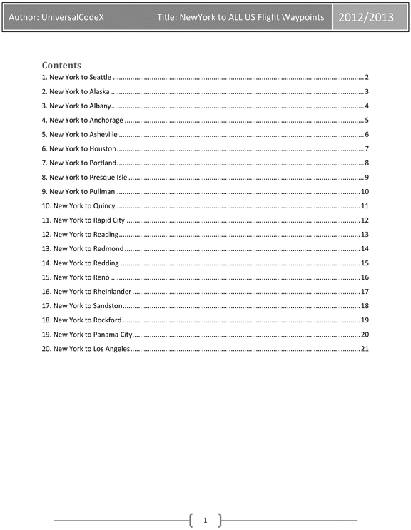 Product picture Real New York to All USA Flight Waypoints